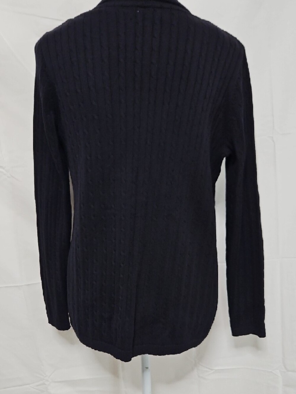 Kim Rogers Black Open-Front Cable Knit Cardigan - Picture 4 of 6